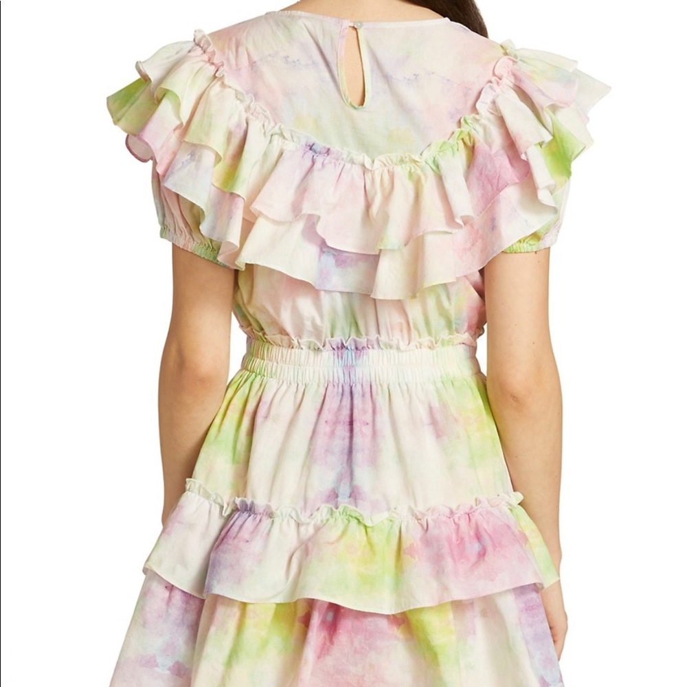 Stellah: Tie-Dye Ruffle Cotton Minidress (Large) - Picture 4 of 5